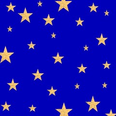 ETOILES DOREES FOND BLEU