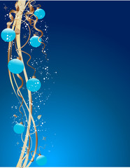 christmas balls with snow