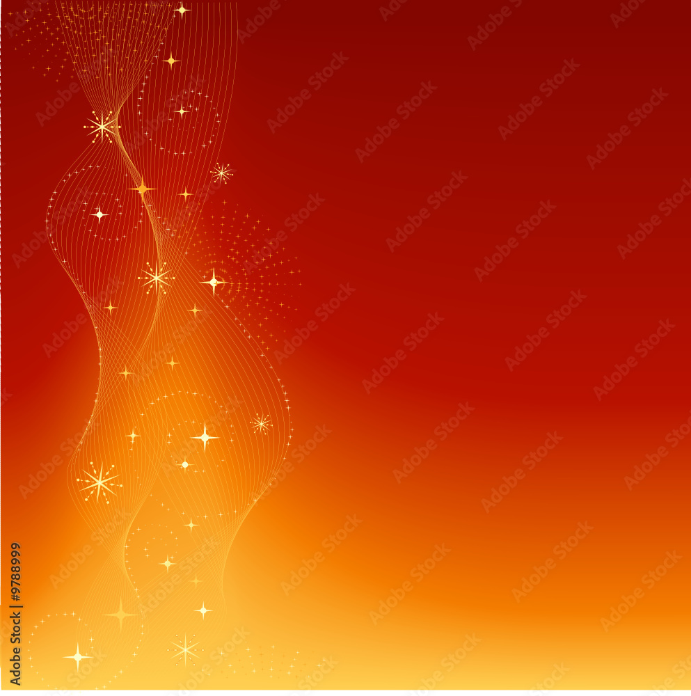 Wall mural festive abstract background with swirls and stars