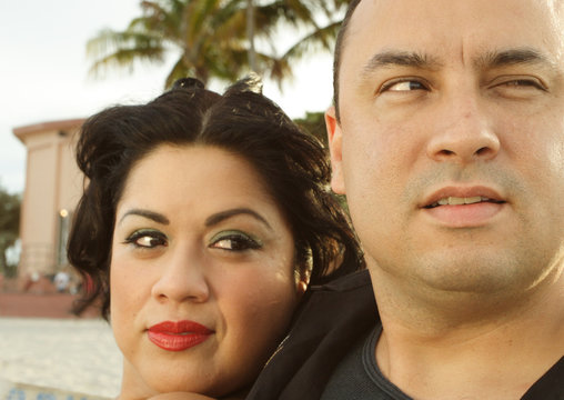 Two People Glancing Sideways