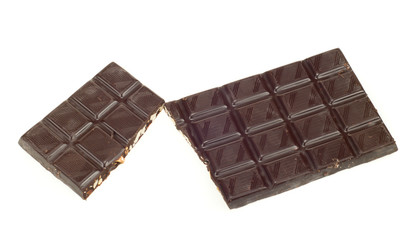 dark chocolate isolated on a white background
