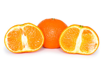 fruits. slice of mandarin isolated on white