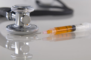 Stethascope and Orange Needle