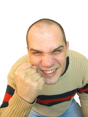 Hooligan bully violent man