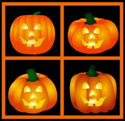 4 halloween pumpkins