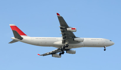 Modern passenger jet in flight