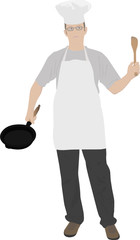 young kitchen chef illustration