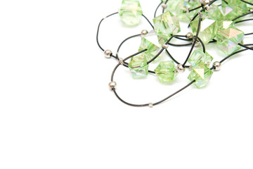 Fototapeta premium green stone jewels isolated on white