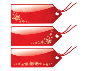 Glossy christmas snowflake tags