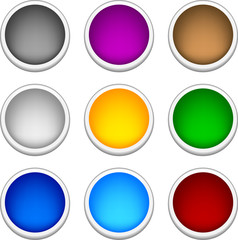Beautiful shiny buttons. Vector illustration.
