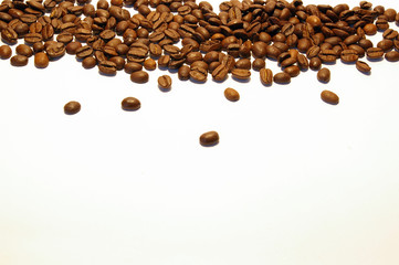 Coffee seeds isolated on a white background