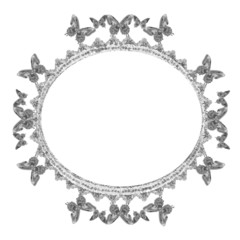 Sliver Oval Butterflies Frame