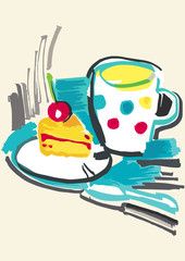 Cake and cup