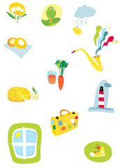 Many different objects on white