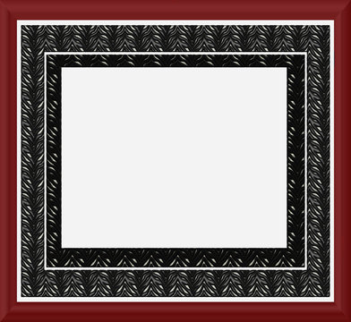 Red & Black Waxed Border Frame - with isolated clipping