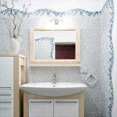 Fragment of interior in a new bathroom