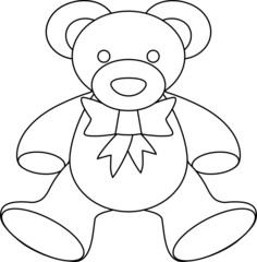 vector teddy bear outline for coloring