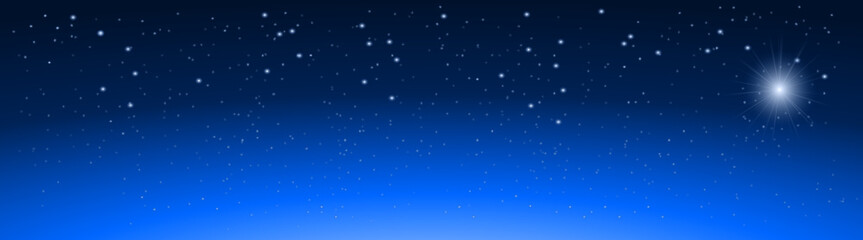 Obraz na płótnie Canvas vector serie, stars and blue sky - étoile dans le ciel