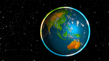 Shining planet Earth in space - Asia and Australia