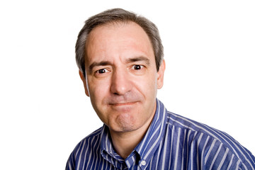 Obraz premium mature casual man portrait, isolated on white