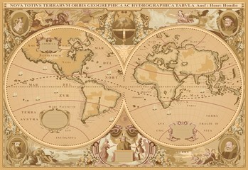 Weltkarte im antiken Stil © Pumba