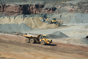 A Dump truck working at a rock quarry © Jim Mills