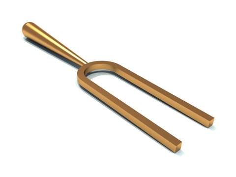music professional tuning fork from gold