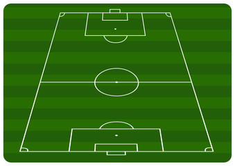 Illustration of a football pitch with green stripes