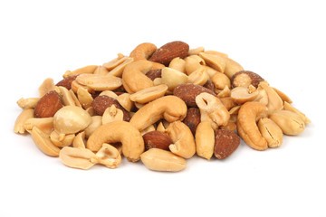 Mixed nuts on white 21 MP