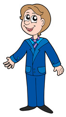 Smiling businessman in blue suit