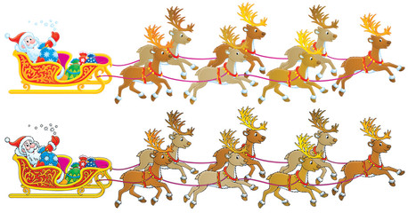 Santa Clause (cliparts with color and black contour)