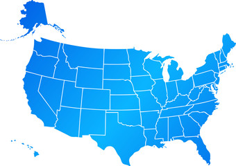 map of United States of America USA - obrazy, fototapety, plakaty