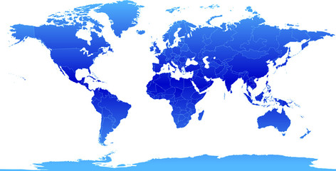 map of the world, with all countries and borders showing