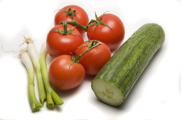 fresh raw salad vegetables
