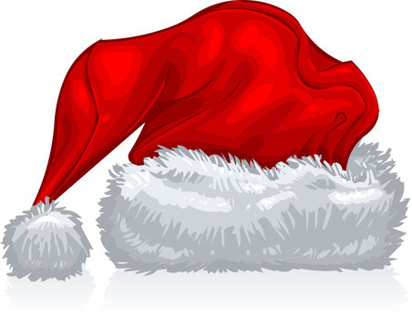 red, holiday, Santa hat, in white background