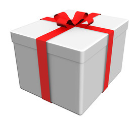 gift box separated on white - path included