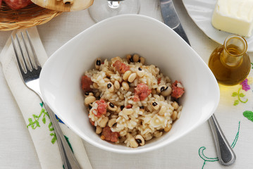 Risotto con i fagiolini dell occhio - Primi Lombardia