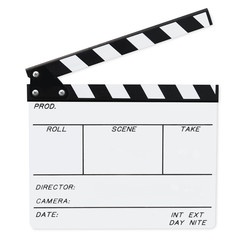 Open film clapperboard.  Clipping path included.