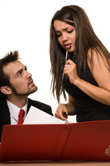 Office workers working together