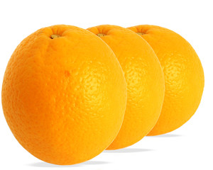 fresh orange fruit isolated on white background