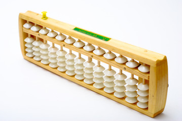 A traditional abacus on white background