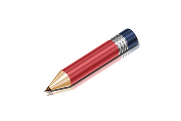 Illustration a pencil with reflection