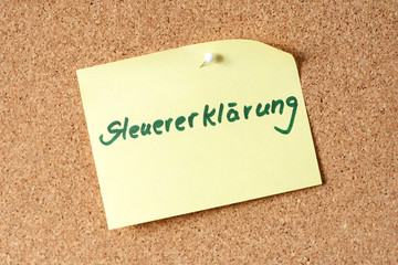 Erinnerung: Steuererklärung