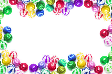 Colourful Christmas Ornaments with Copy Space