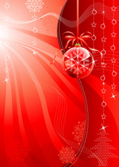 Red color Christmas design, vector illustration layered.