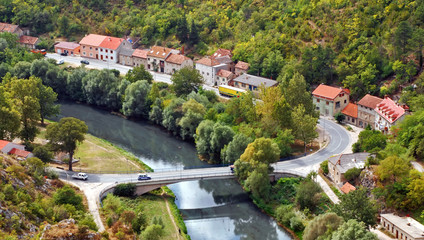 Fototapeta na wymiar Bridge over Krka river at Knin - Croatia