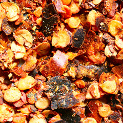 Crushed very hot red pepper close-up