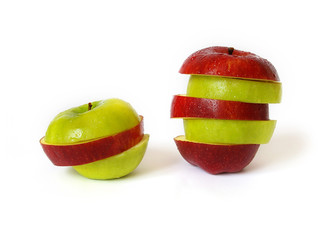 Mixed apples isolated on a white background