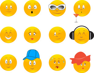 Obraz premium Collection of smiles. Vector illustration