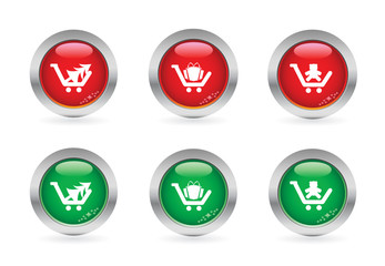 Glossy christmas shopping buttons